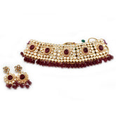 Naina Red Polki Set - The Pashm